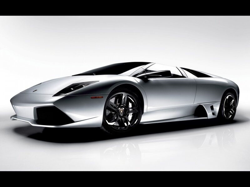 Silver Lamborghini sports car