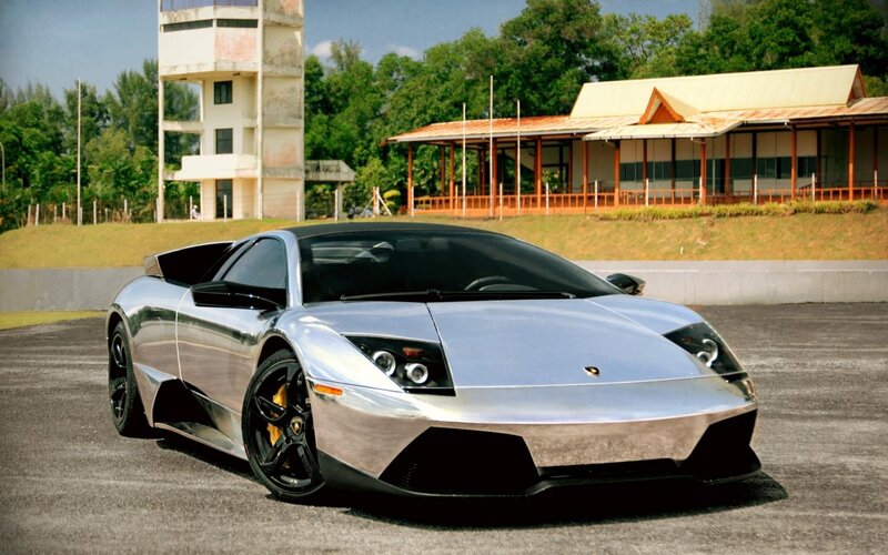Silver Lamborghini Sports Car — Calm