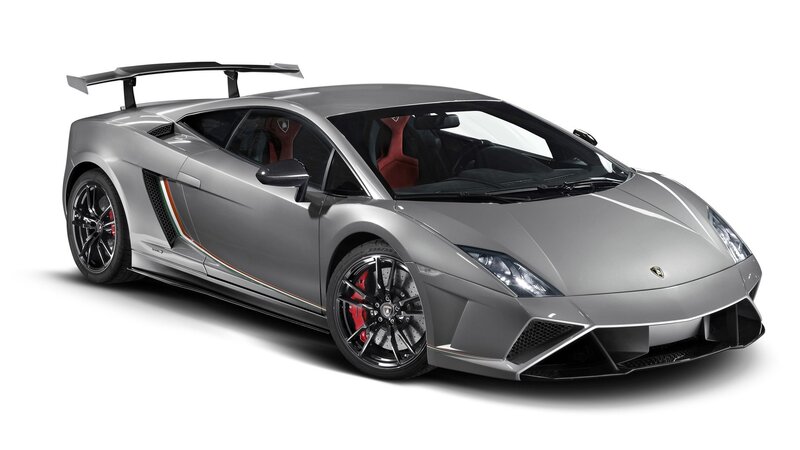 Silver Lamborghini Sports Car — Gray, Neutral, Photograph, Red Seats