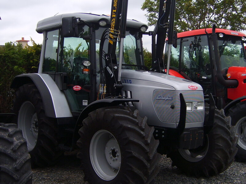 Silver Lamborghini tractor