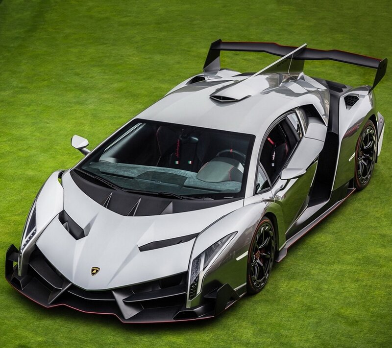 Silver Lamborghini Veneno — Green