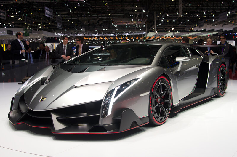 Silver Lamborghini Veneno — Showroom, Photograph