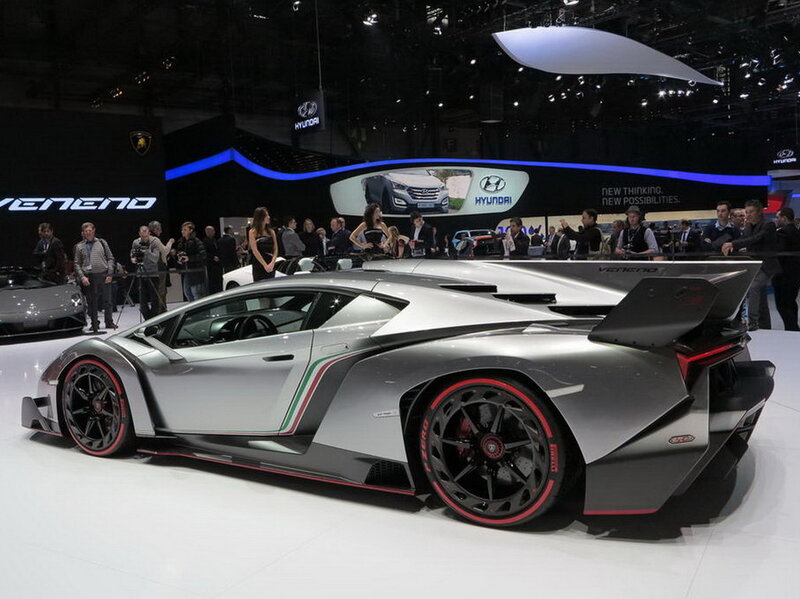 Silver Lamborghini Veneno — Showroom