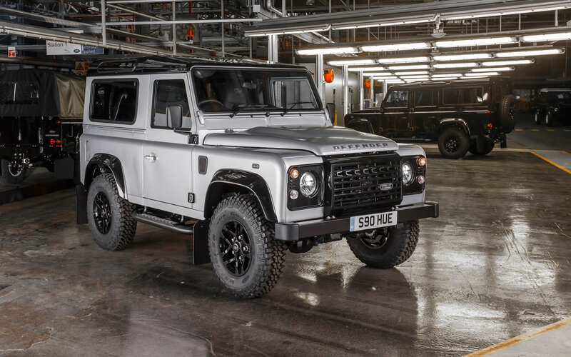 Silver Land Rover Defender — Industrial