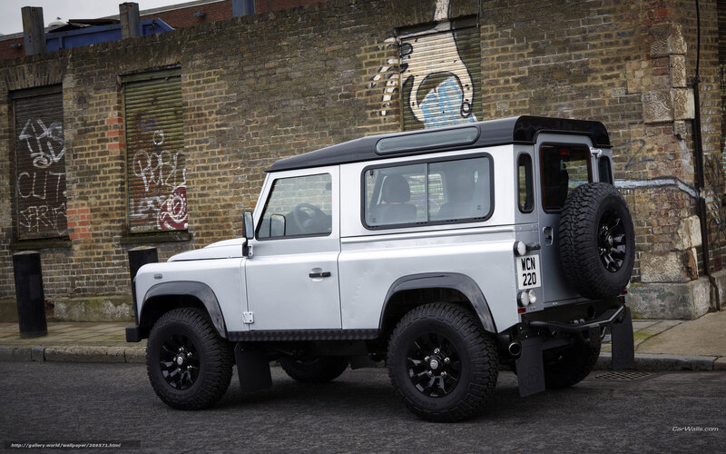 Silver Land Rover Defender — White, Urban