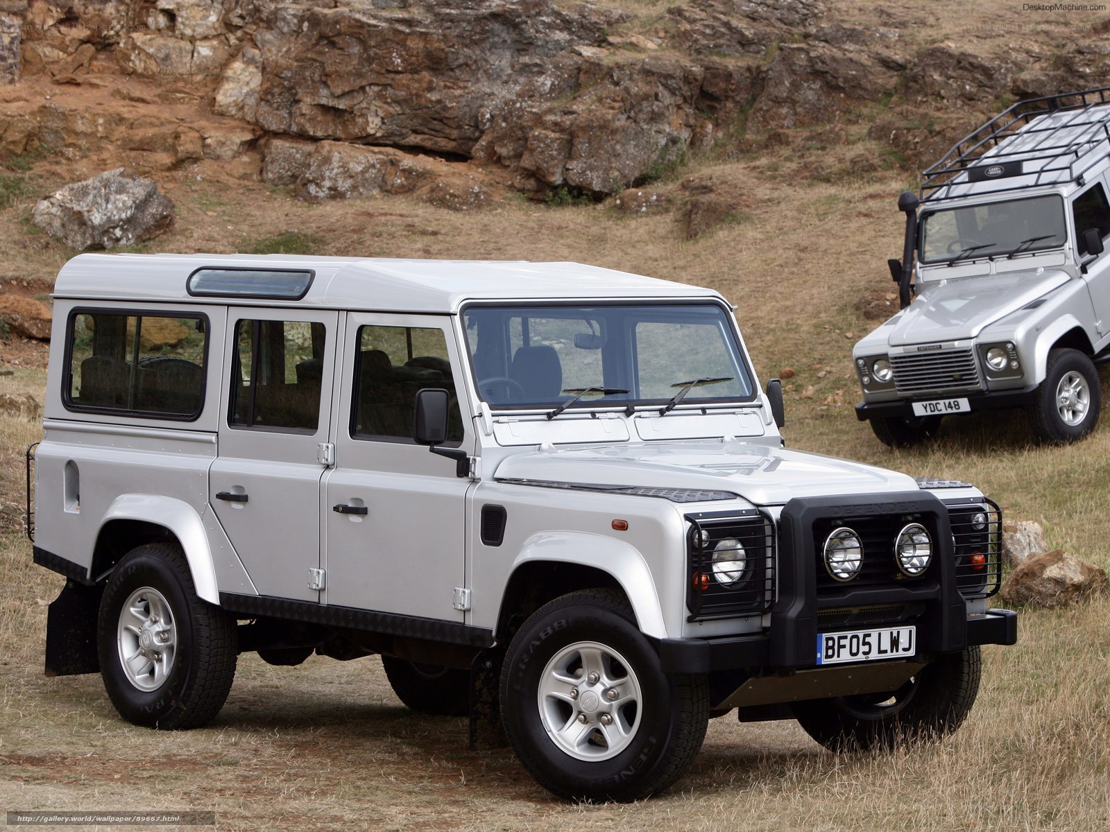 Silver Land Rover Defender