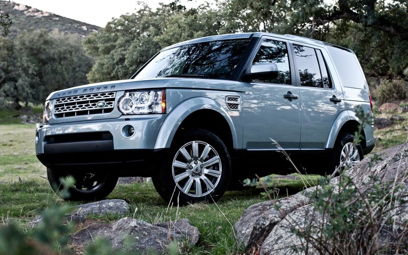 Silver Land Rover in a natural setting