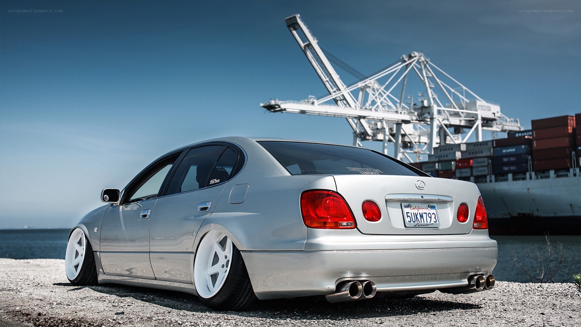 silver lexus at port