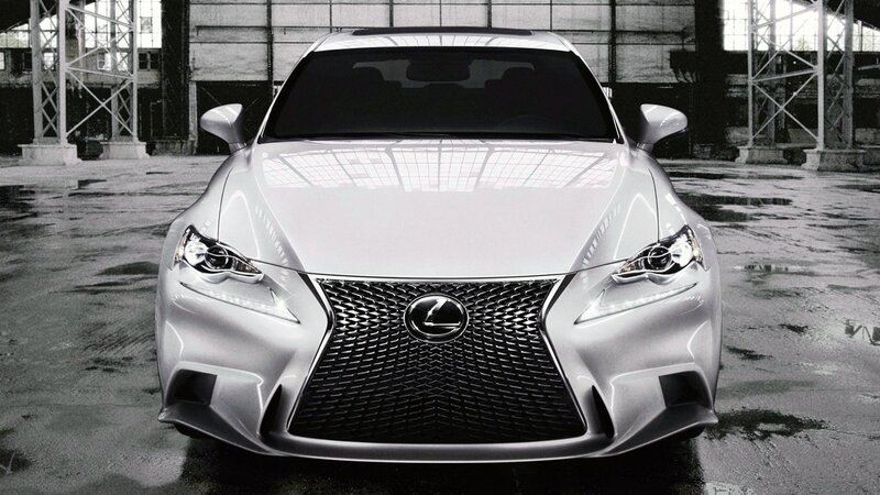 Silver Lexus car in warehouse