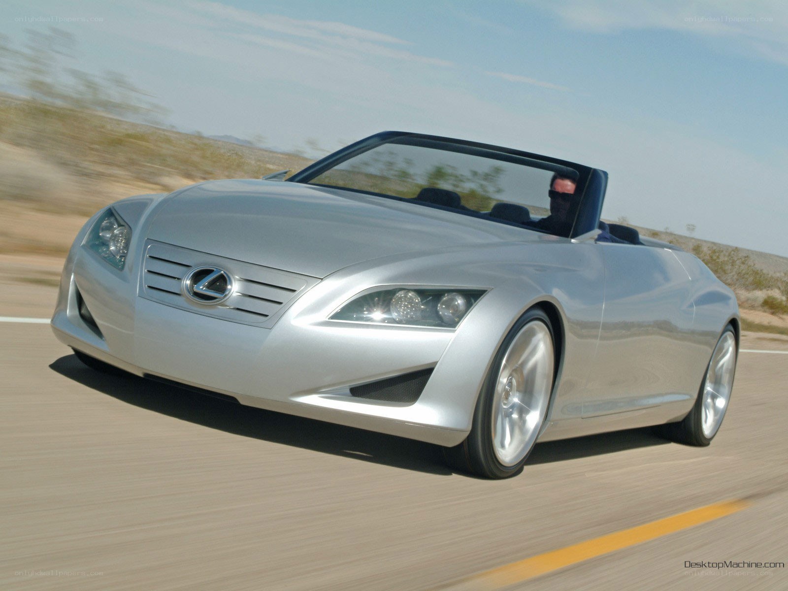 Silver Lexus concept car on road