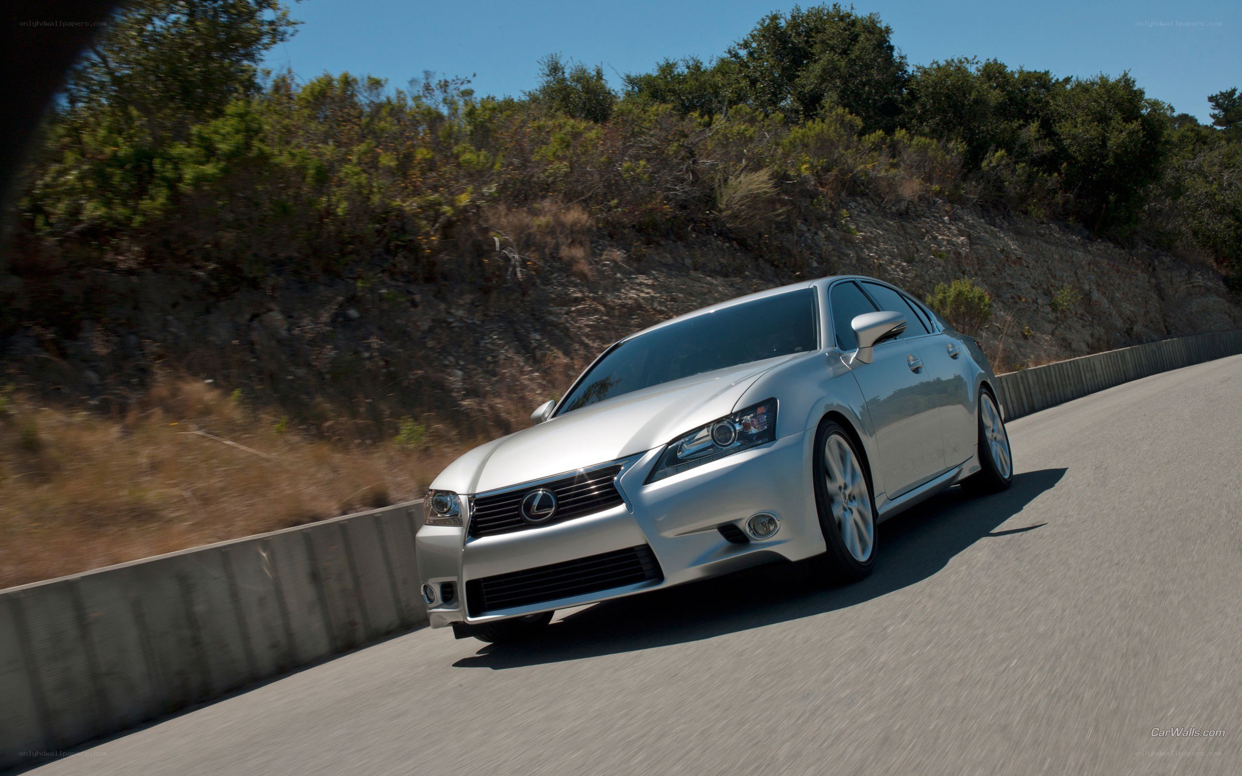 silver lexus driving on road
