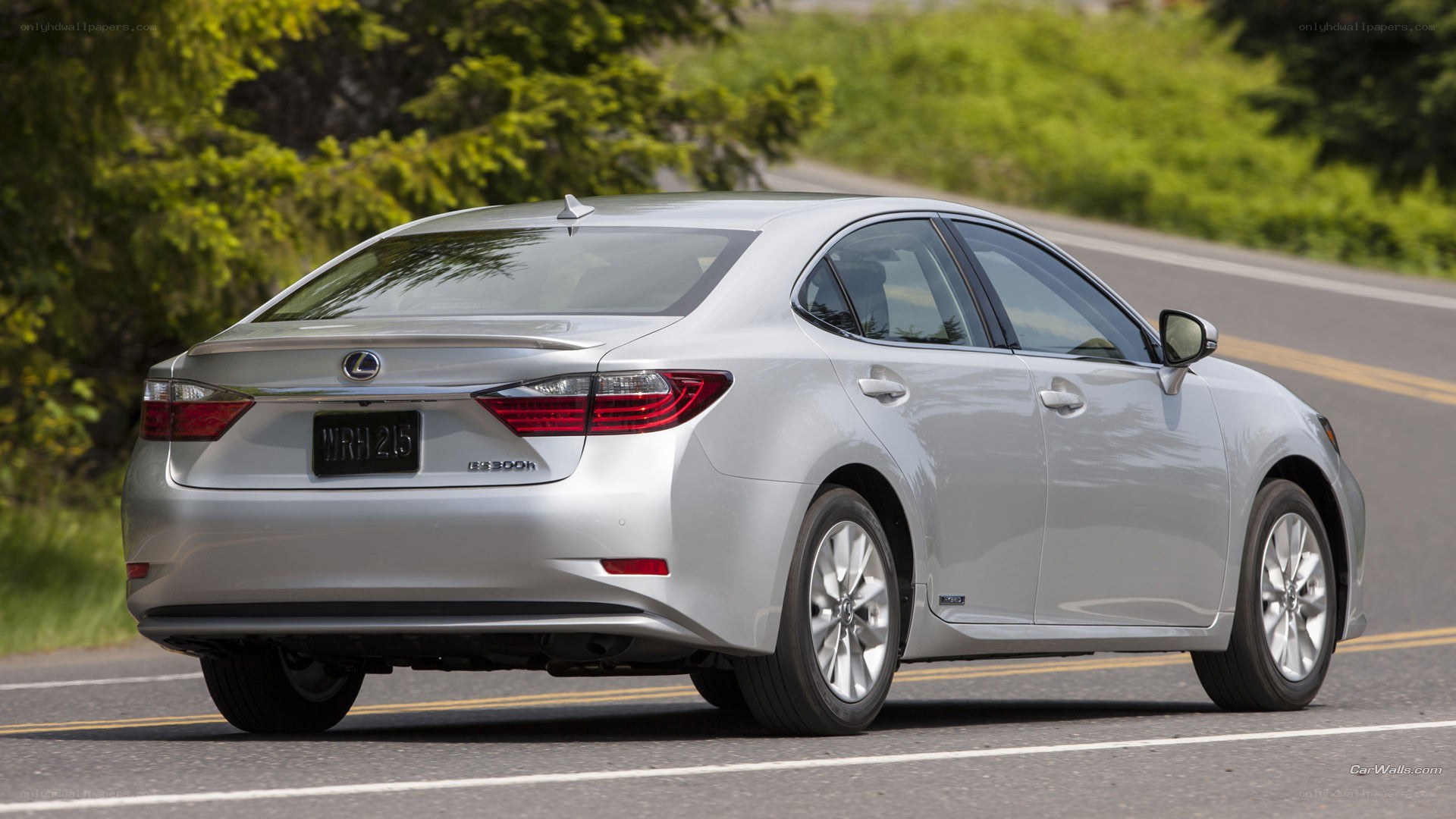 silver lexus es300h on road