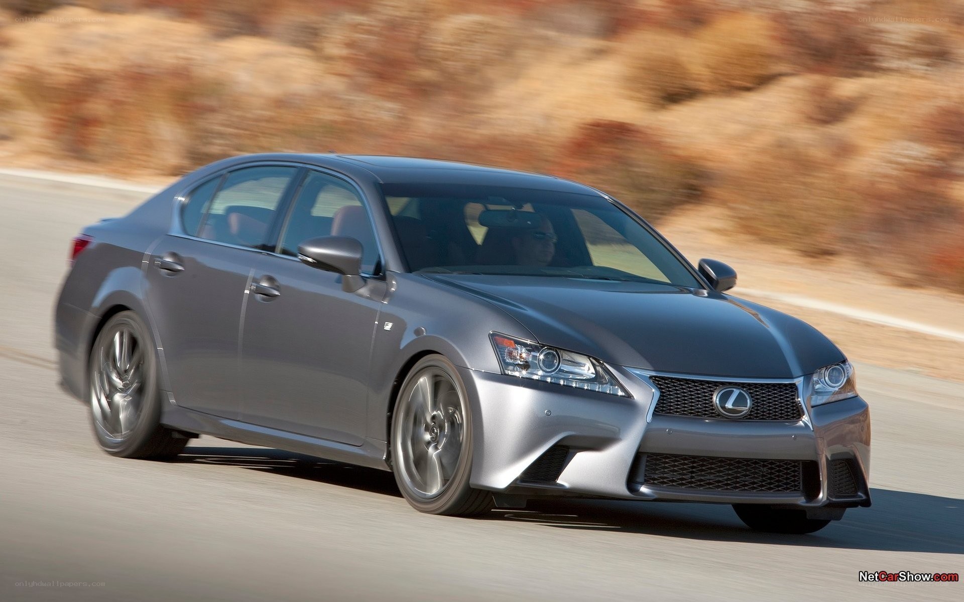 silver lexus gs in motion