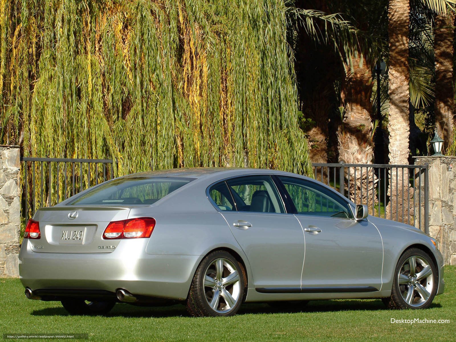 silver lexus gs430 on lawn