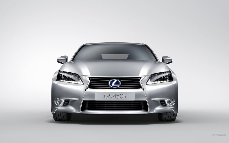 silver lexus gs450h front view