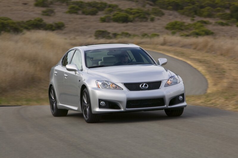 silver lexus is-f driving on road