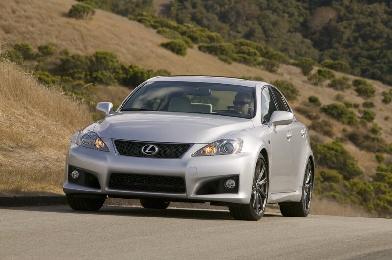 silver lexus is-f driving on road
