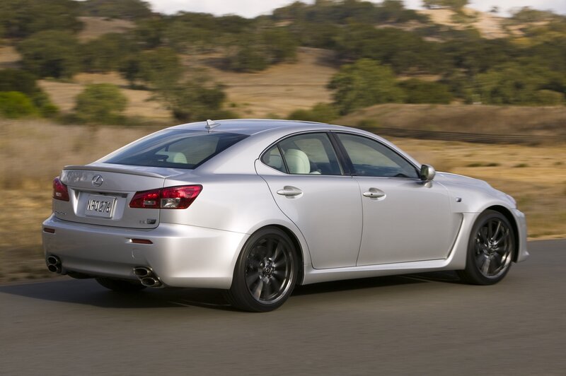 silver lexus is-f in motion