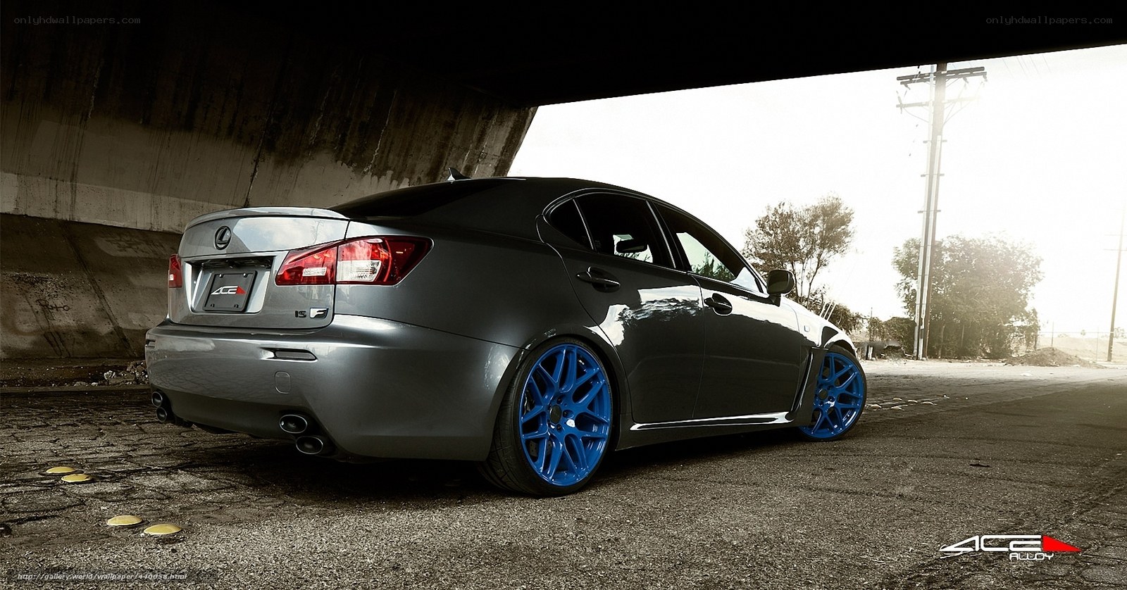 silver lexus isf with blue wheels