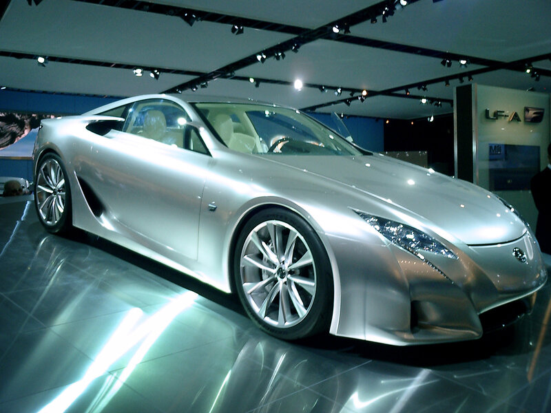 Silver Lexus LFA sports car