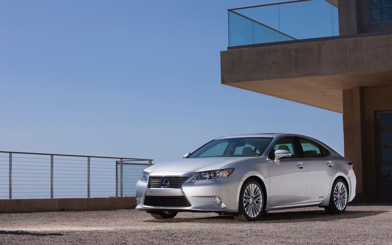 Silver Lexus Sedan — Serene, Afternoon, Photograph, Modern Building