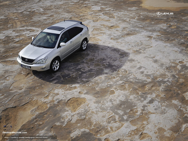 Silver Lexus SUV on rocky terrain