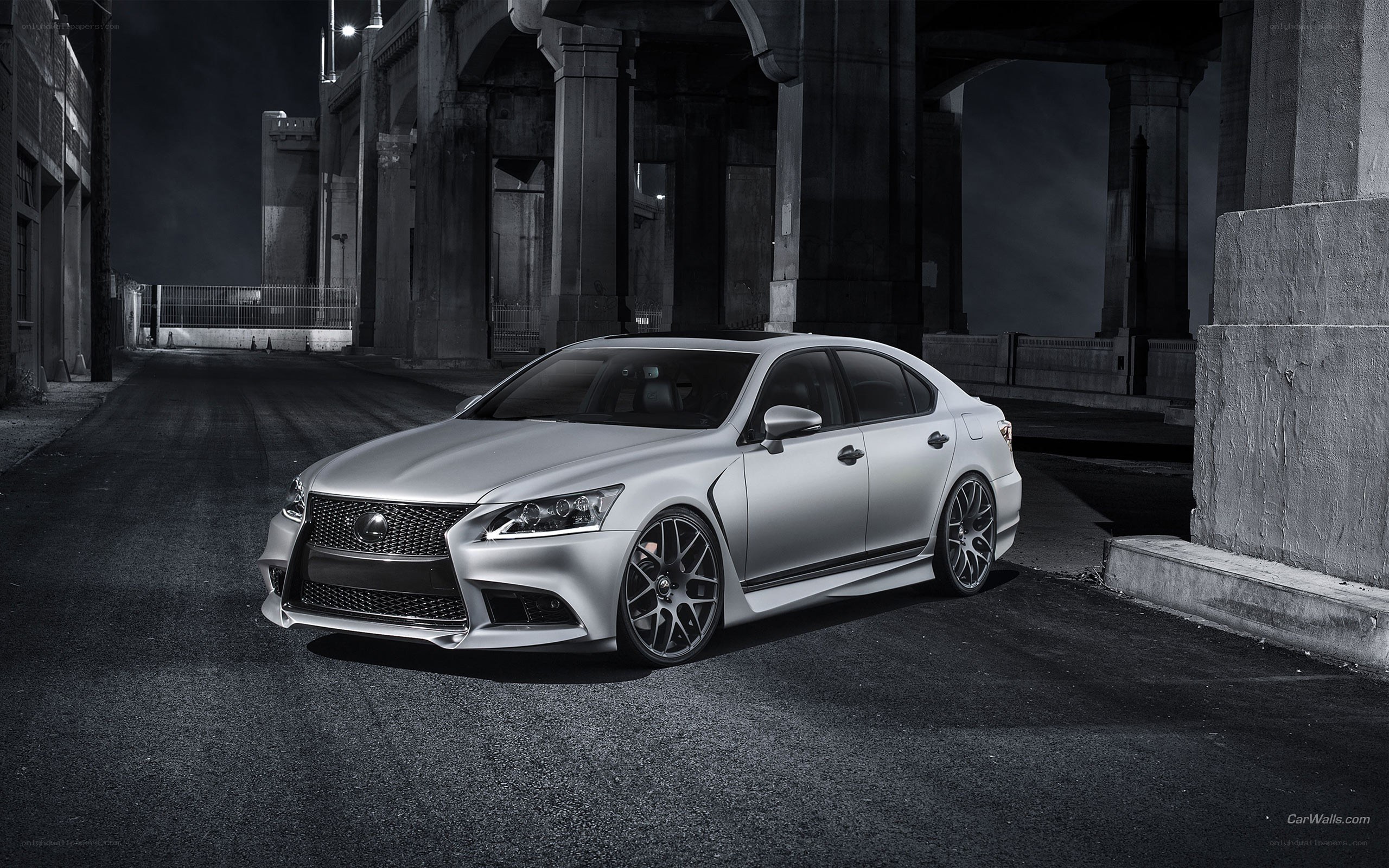 silver lexus under bridge