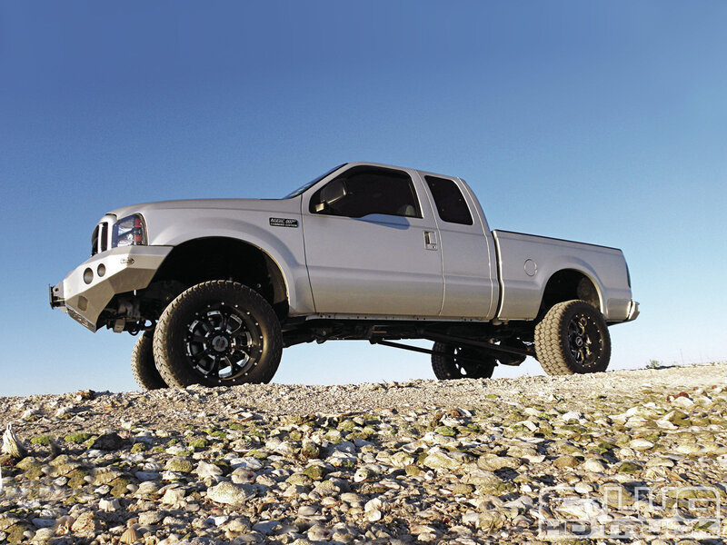 Silver Lifted Pickup Truck — Dramatic