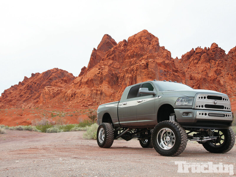 Silver Lifted Truck — Gray, Arid