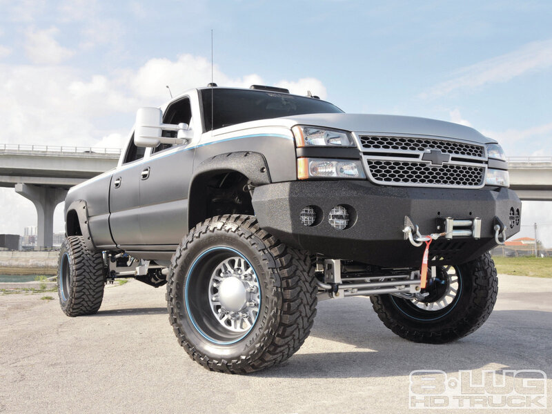 Silver Lifted Truck — Gray