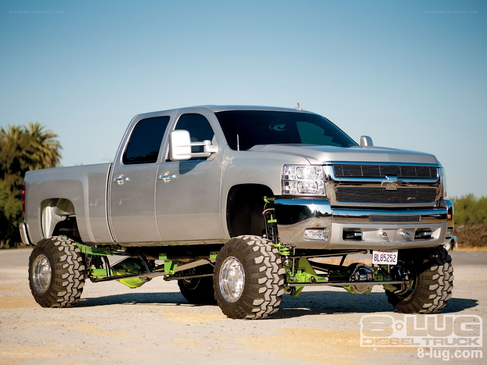 silver lifted truck
