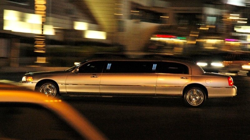 Silver Limousine on Street — Dynamic