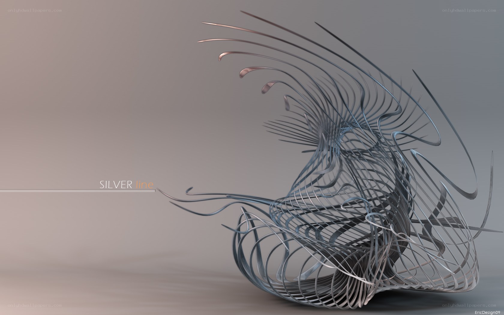 Silver line sculpture