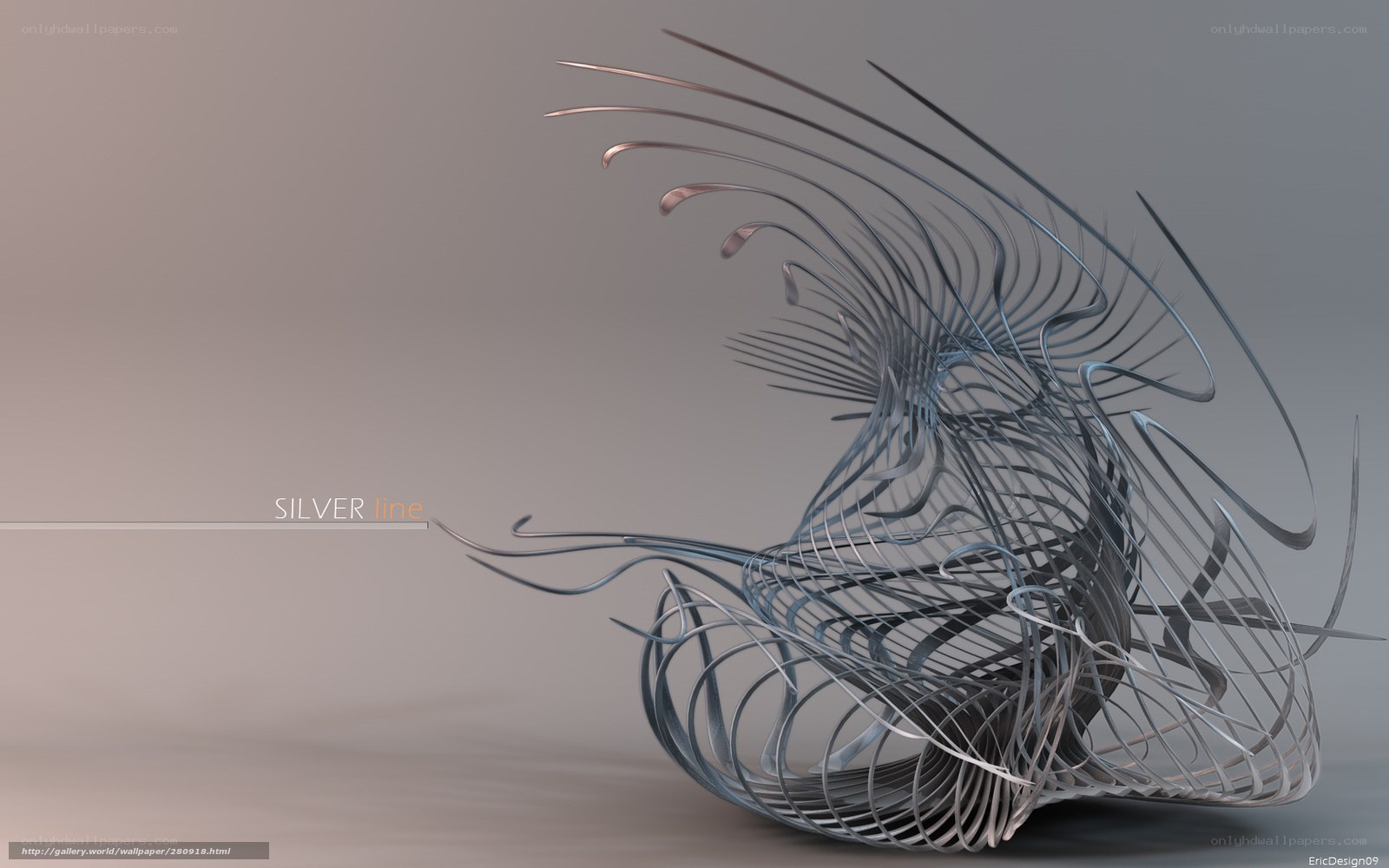 Silver line sculpture