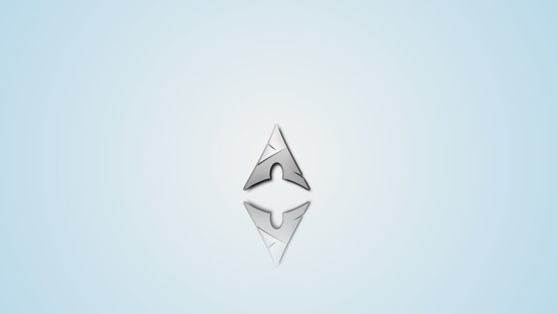 Silver Logo on Blue