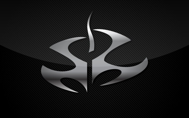 Silver Logo on Carbon Fiber — Black, Dark