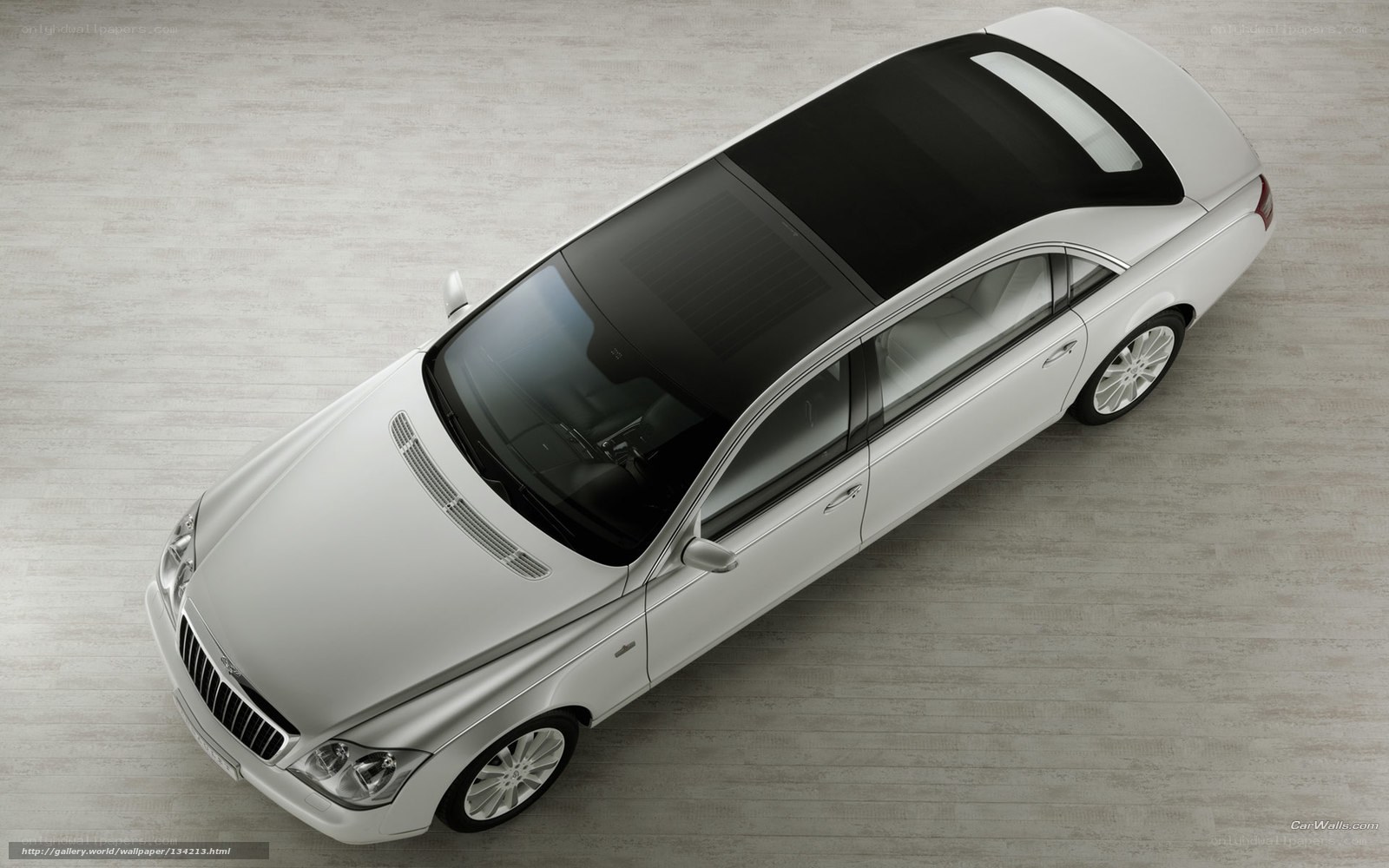silver luxury sedan from above