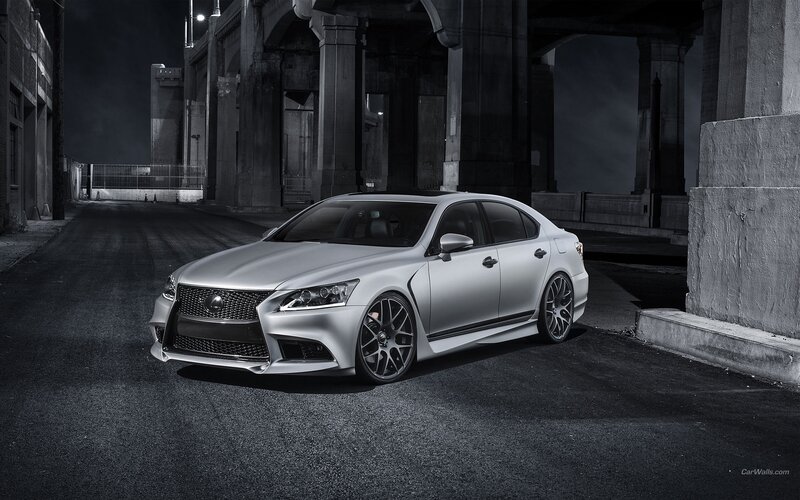 Silver Luxury Sedan — Gray, Dramatic, Night