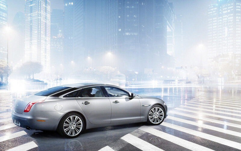 Silver Luxury Sedan — Gray