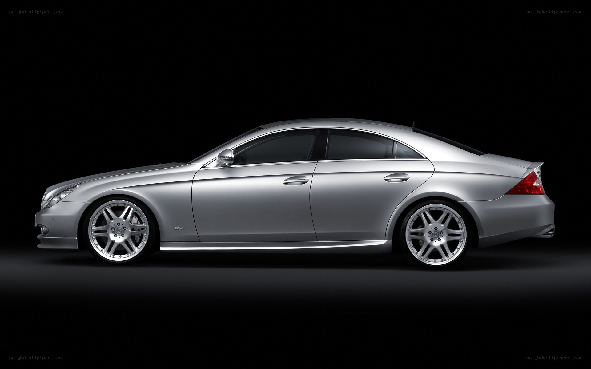 silver luxury sedan side profile