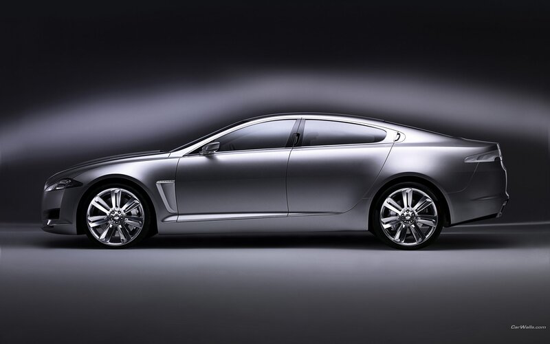silver luxury sedan side profile