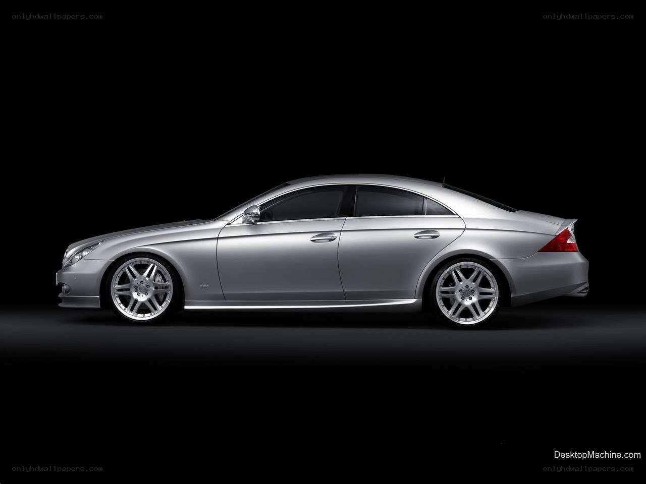 silver luxury sedan side profile