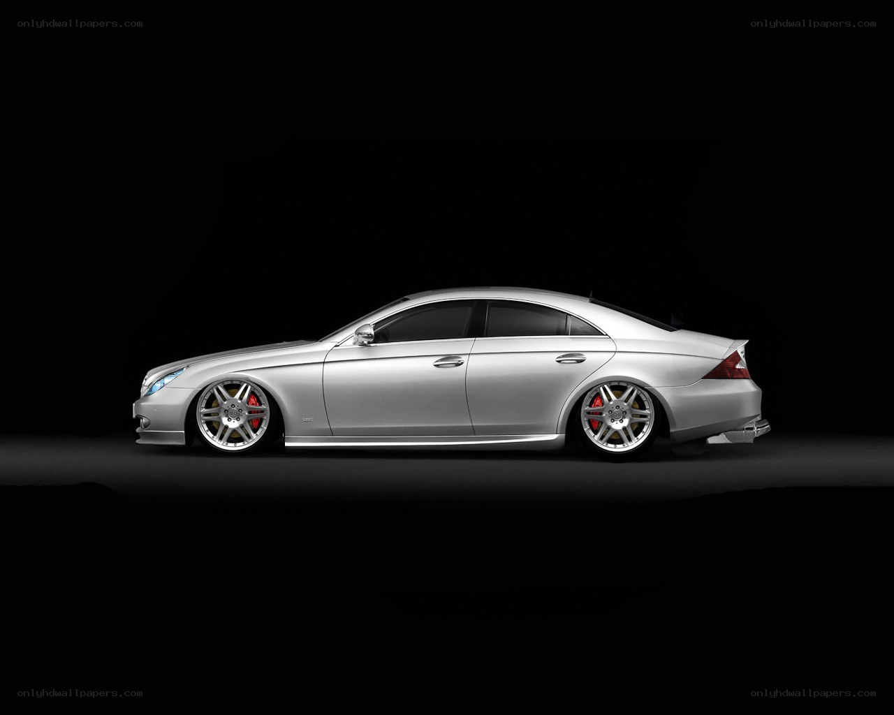 silver luxury sedan side profile