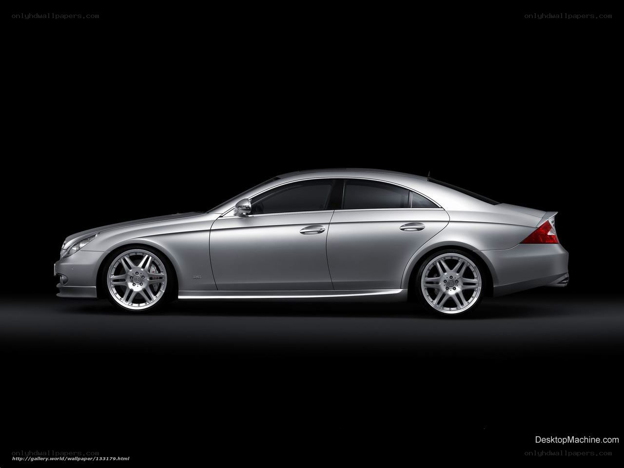 silver luxury sedan side profile