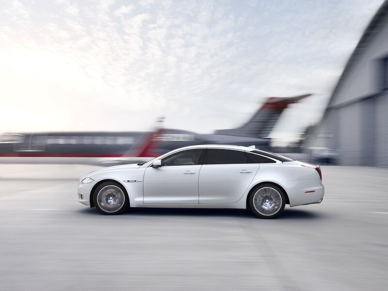 Silver Luxury Sedan — White