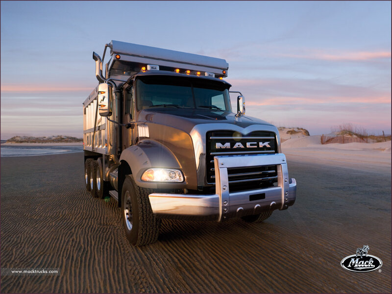 Silver Mack Dump Truck