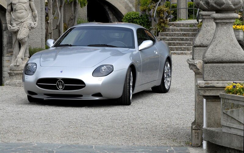 Silver Maserati sports car