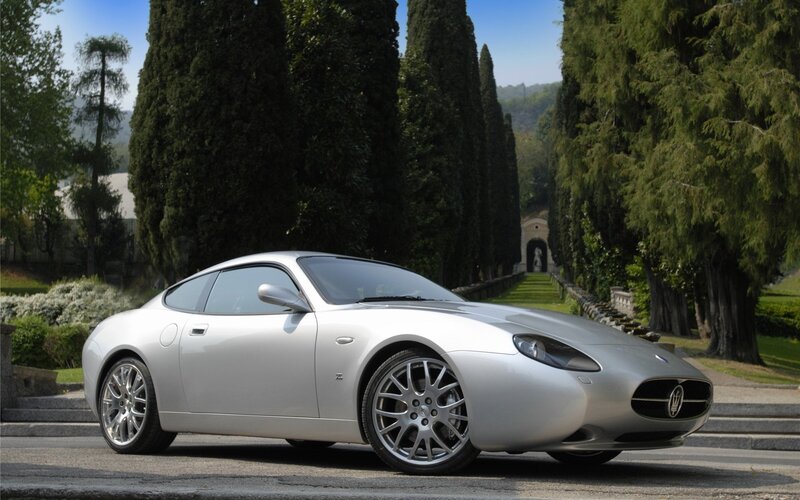 Silver Maserati sports car