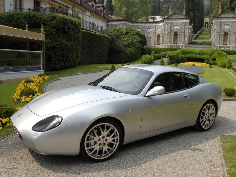 Silver Maserati sports car