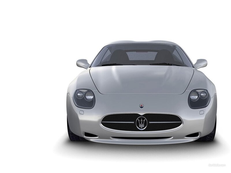 silver maserati sports car